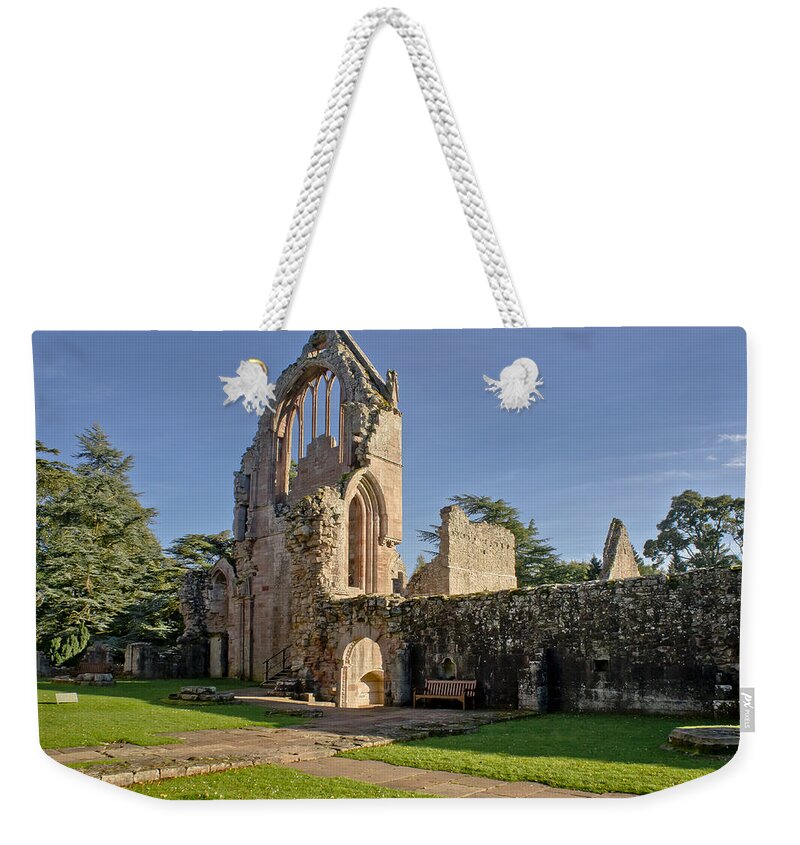 Ruins Weekender Tote Bag featuring the photograph Gothic ruins. Dryburgh Abbey. by Elena Perelman