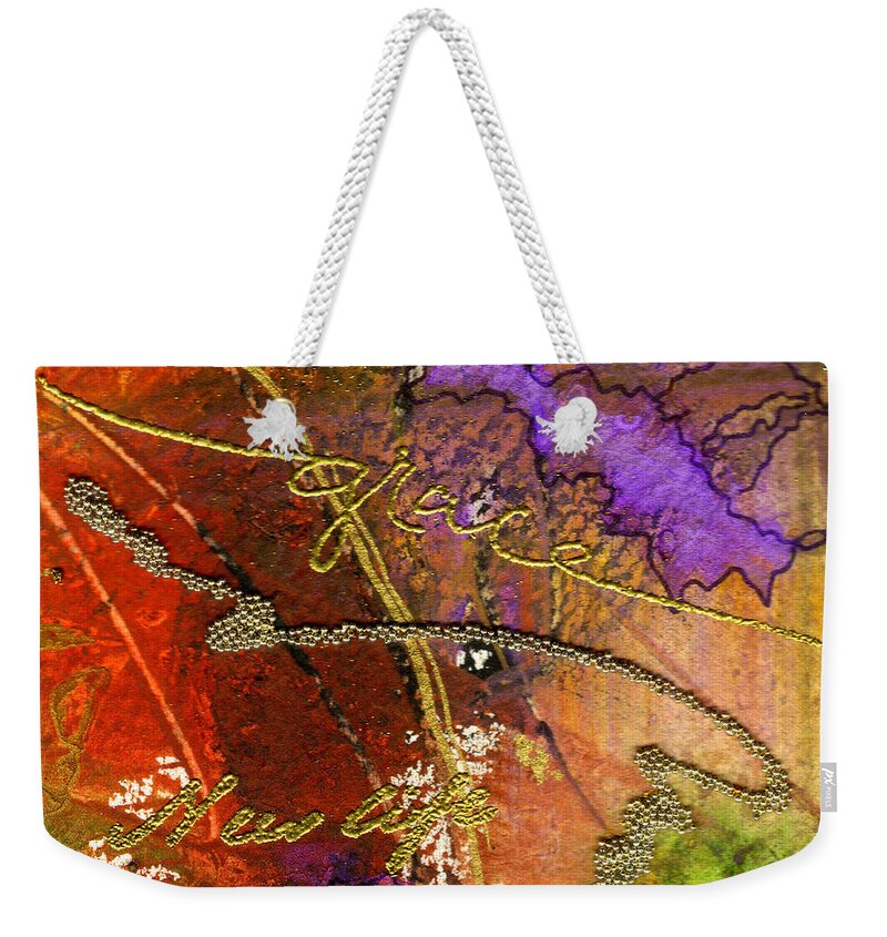 Abstract Weekender Tote Bag featuring the mixed media Grace by Angela L Walker