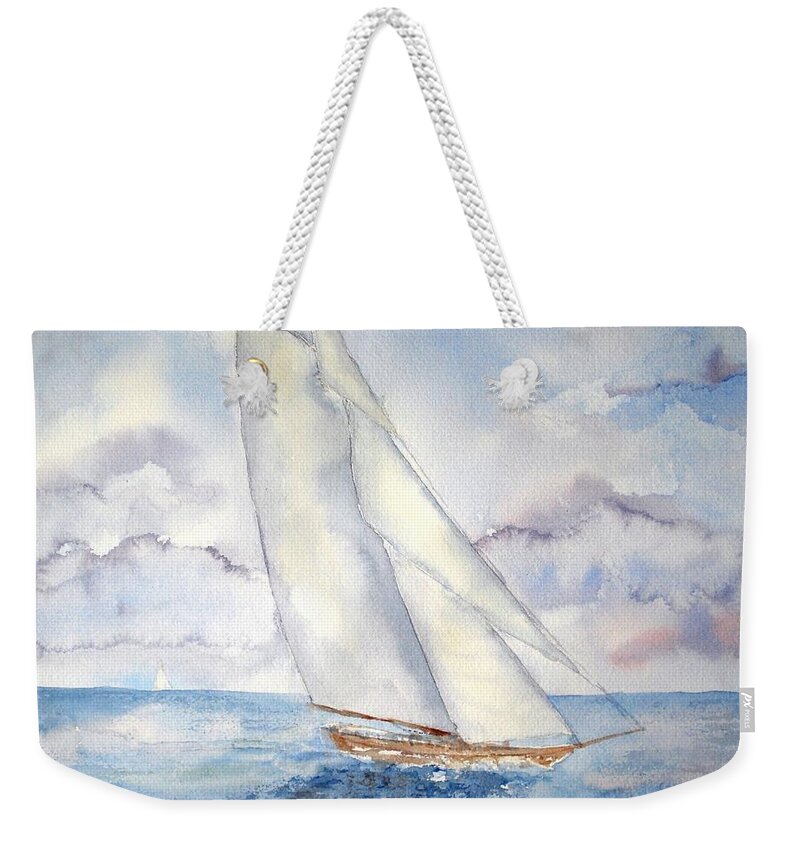 Sailing Weekender Tote Bag featuring the painting Grace by Diane Kirk