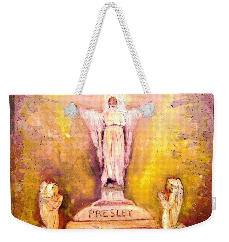 Travel Weekender Tote Bag featuring the painting Graceland Authentic Madness by Miki De Goodaboom