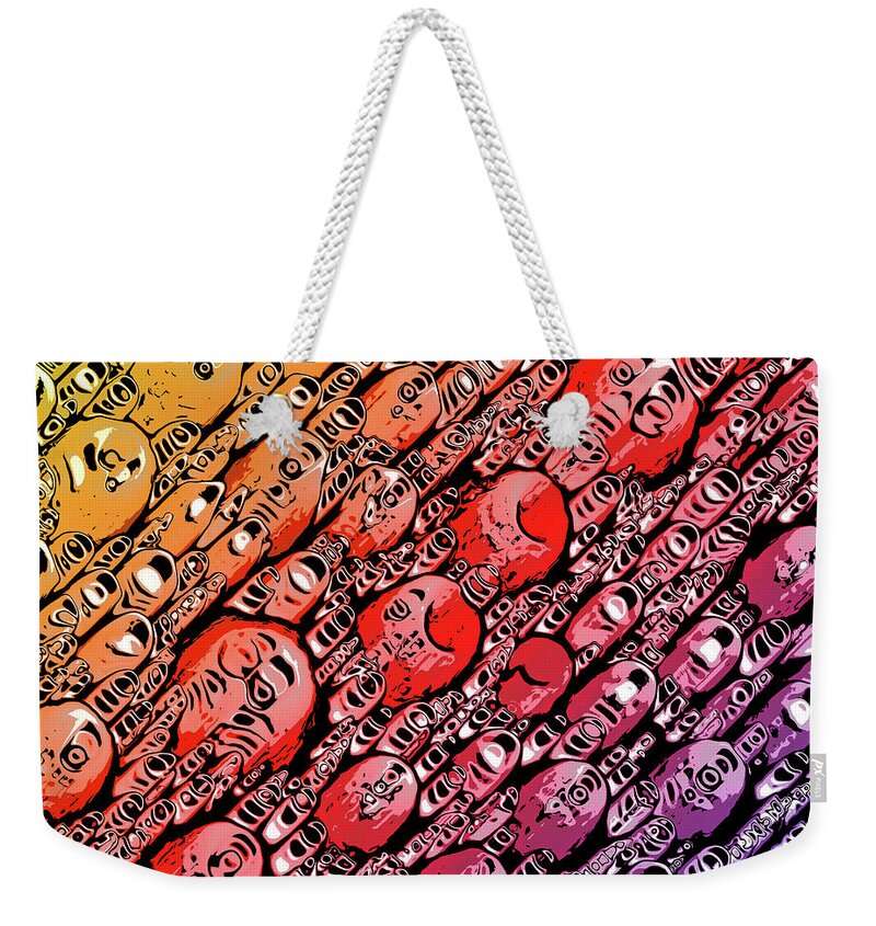 Graphic Design Weekender Tote Bag featuring the digital art Gradient of Shapes by Phil Perkins