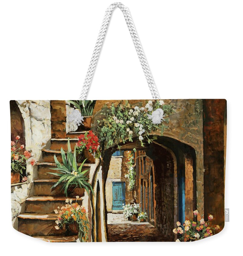 Stairs Weekender Tote Bag featuring the painting Gradini In Cortile by Guido Borelli