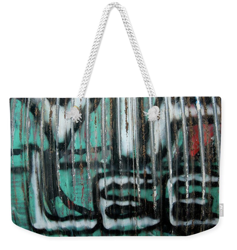 Graffiti Weekender Tote Bag featuring the photograph Graffiti Abstract 2 by Jani Freimann