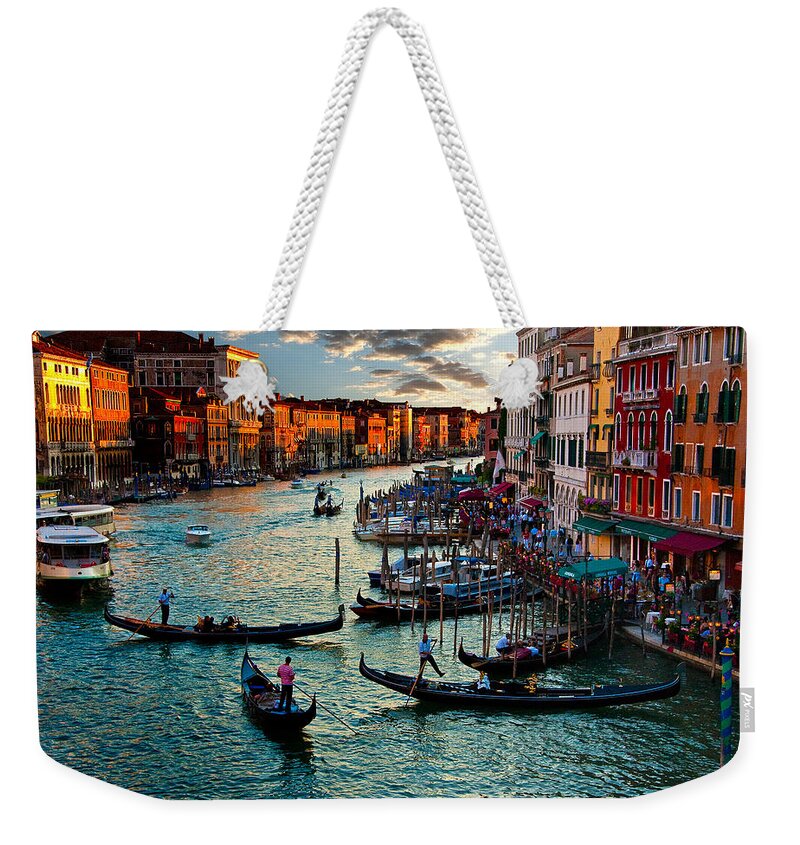 Grand Canal Weekender Tote Bag featuring the photograph Grand Canal Sunset by Harry Spitz