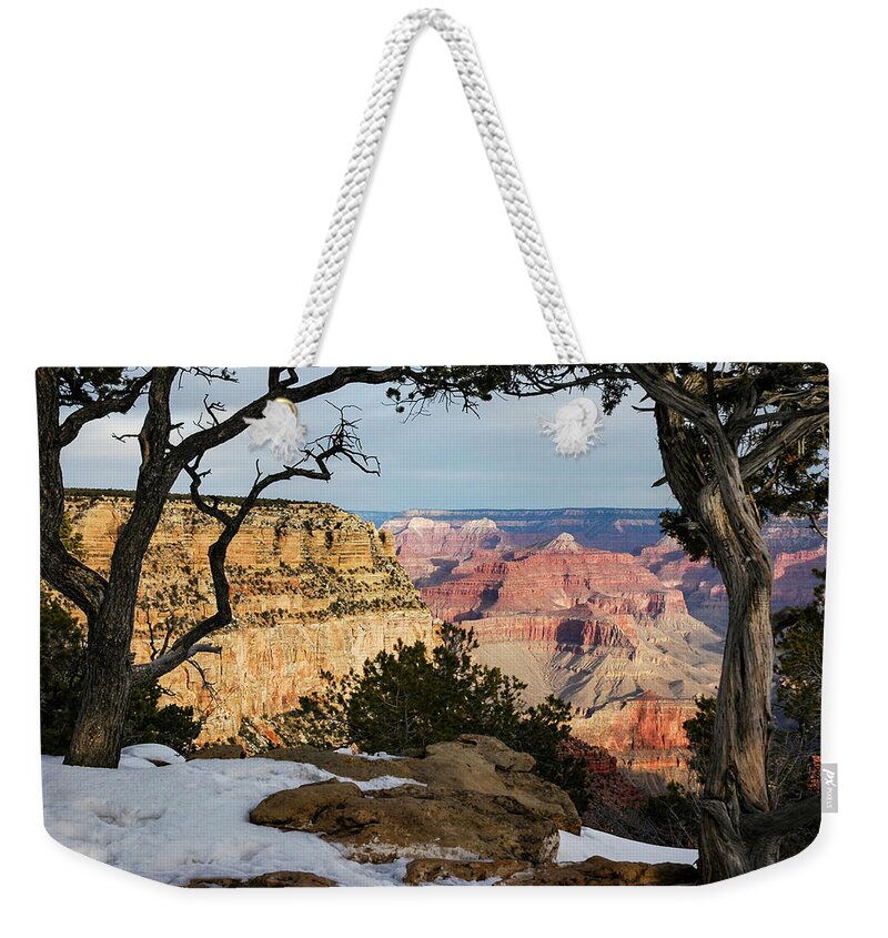 Landscapes Weekender Tote Bag featuring the photograph Grand Canyon at Sunrise by Mary Lee Dereske