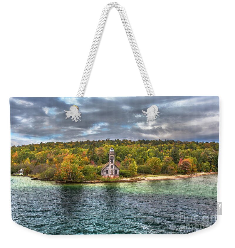 Lighthouse Weekender Tote Bag featuring the photograph Grand Island Lighthouse Pictured Rock-5431 by Norris Seward