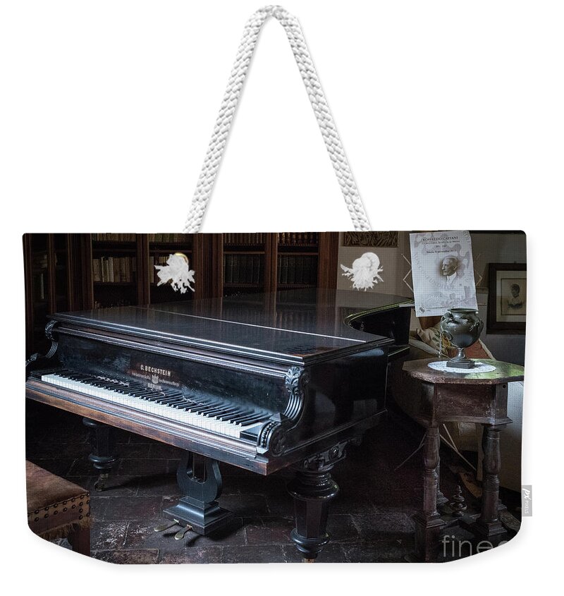 Grand Weekender Tote Bag featuring the photograph Grand Piano, Ninfa, Rome Italy by Perry Rodriguez