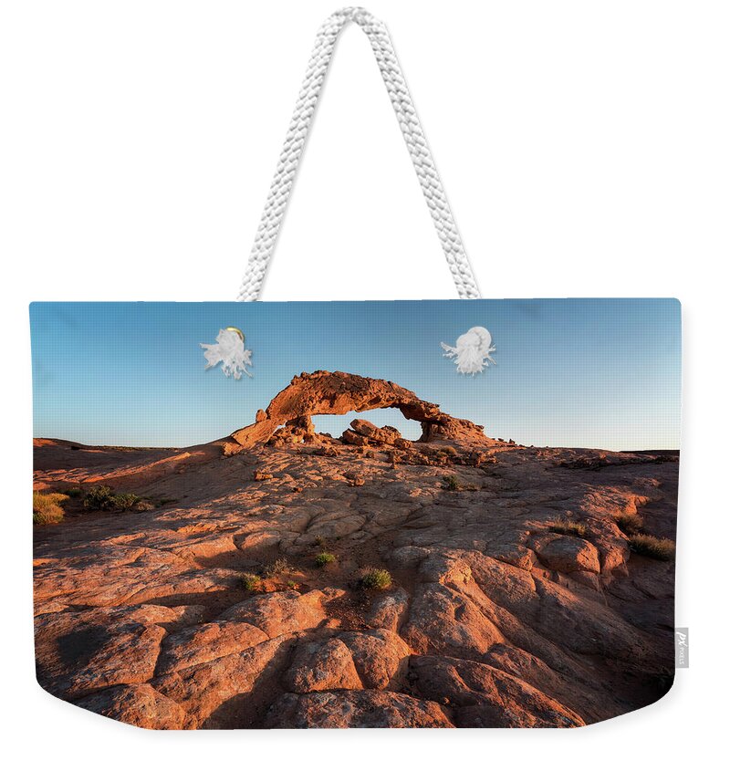 Utah Weekender Tote Bag featuring the photograph Grand Staircase Arch at Sunrise by James Udall