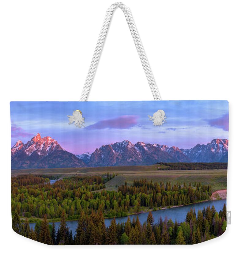 Grand Tetons Weekender Tote Bag featuring the photograph Grand Tetons by Chad Dutson