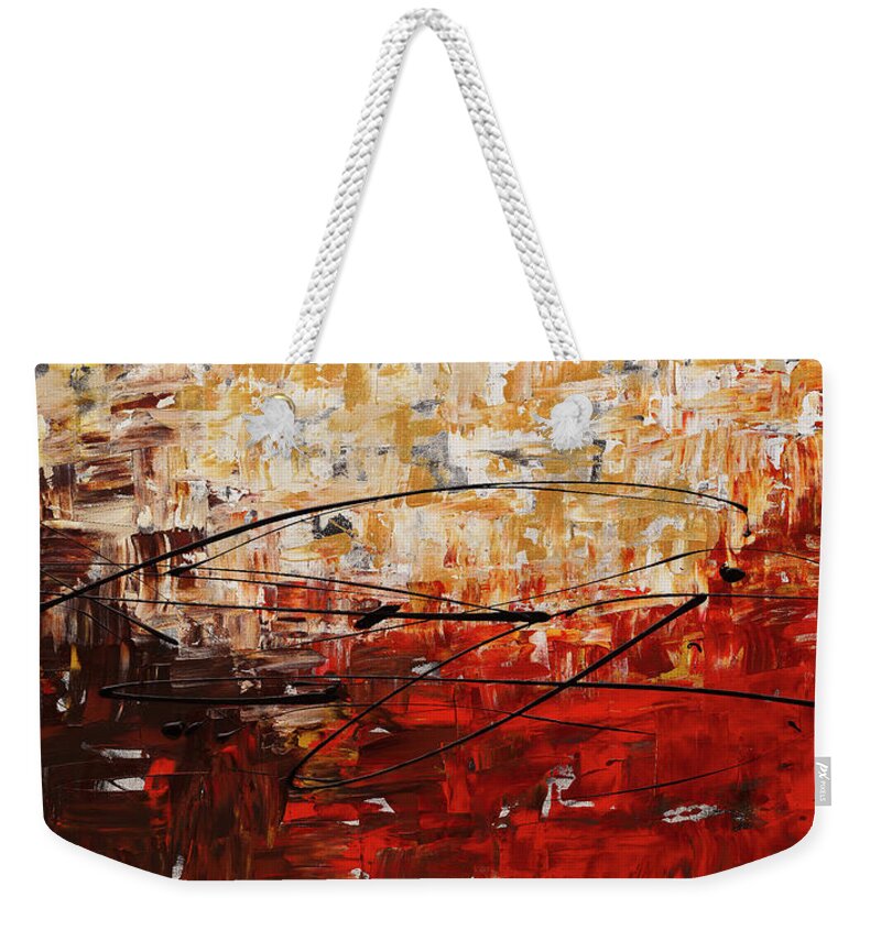 Abstract Art Weekender Tote Bag featuring the painting Grand Vision by Carmen Guedez