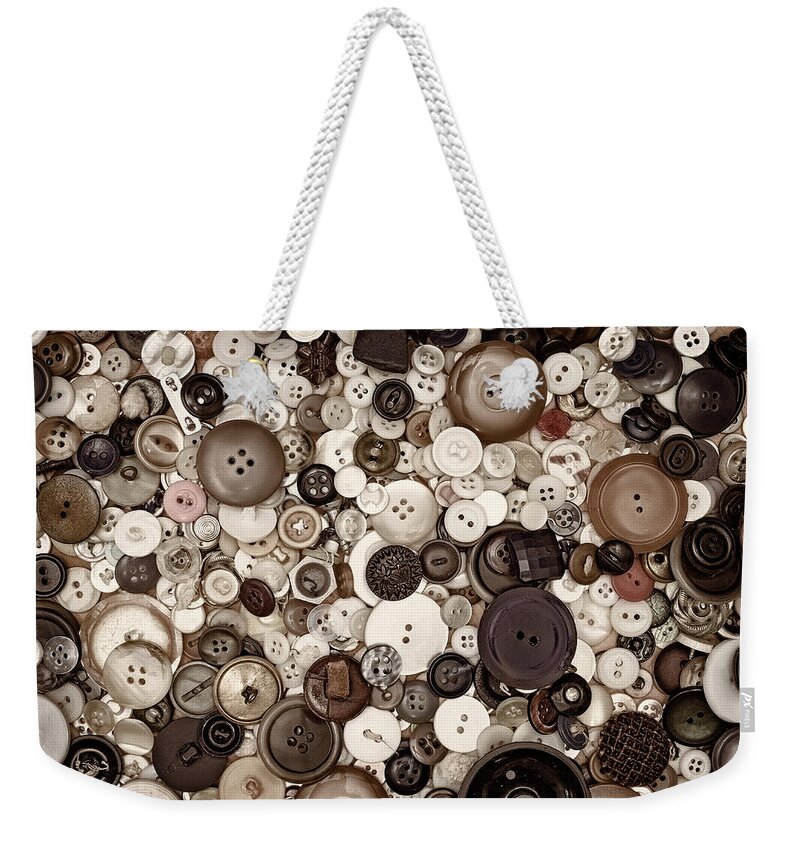 Buttons Weekender Tote Bag featuring the photograph Grandmas Buttons by Scott Norris
