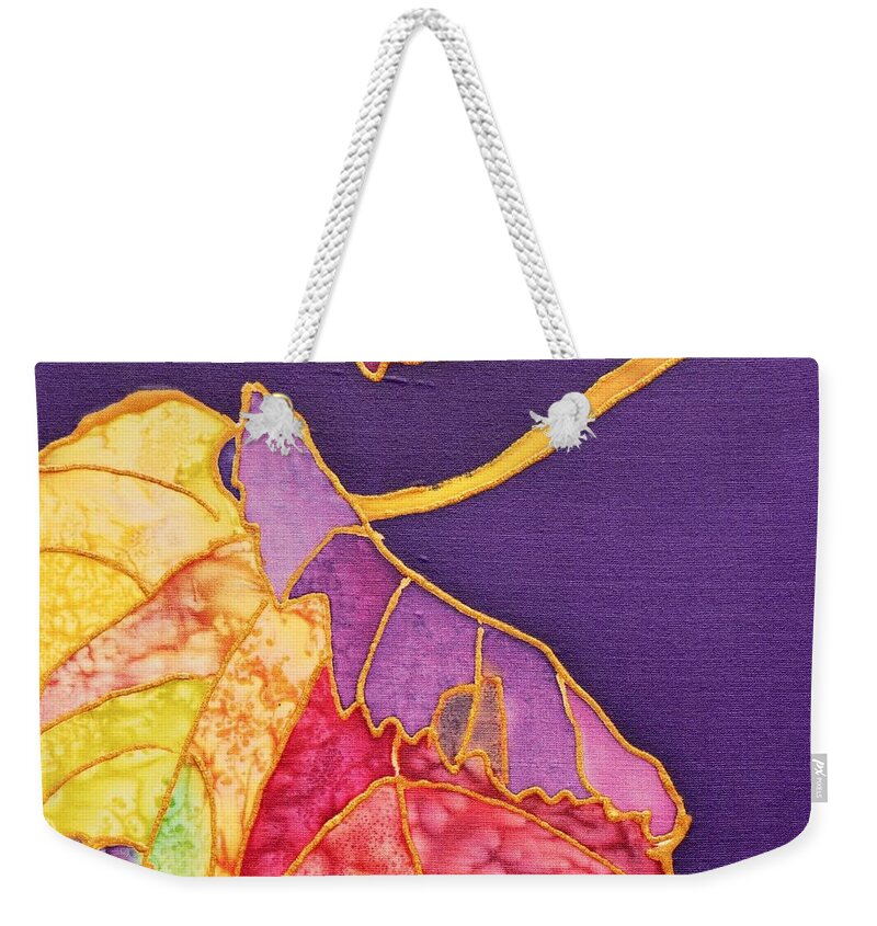  Weekender Tote Bag featuring the painting Grape Leaves by Barbara Pease