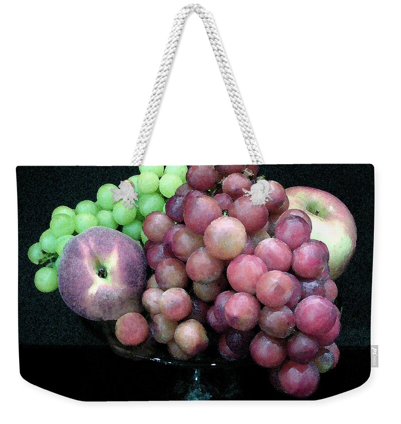 Grapes Weekender Tote Bag featuring the photograph Grapes And Fruit by Sandi OReilly