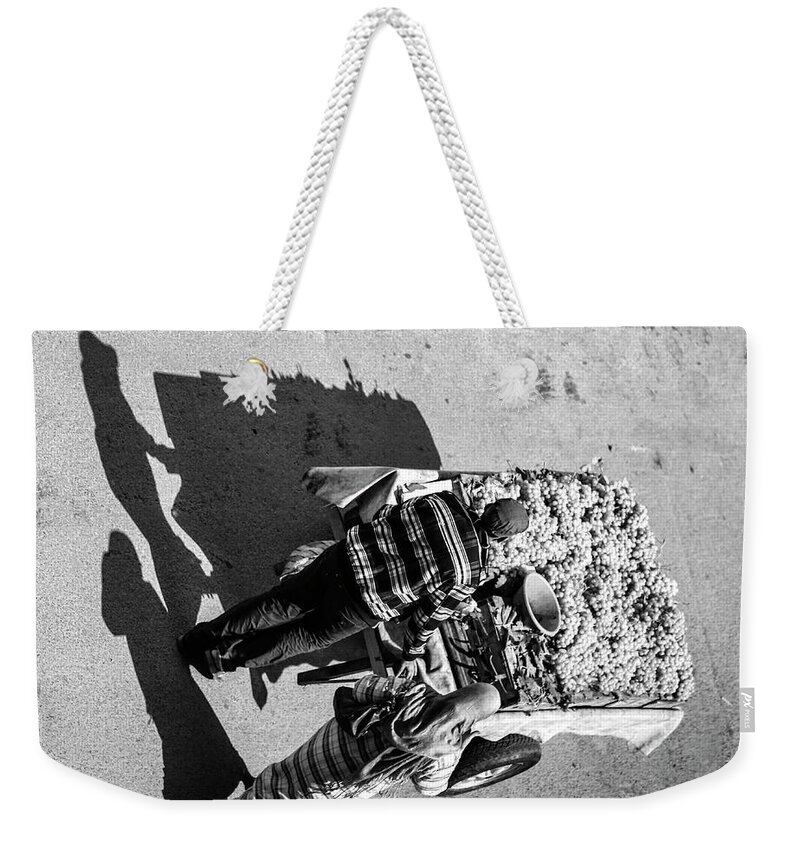 Jamaa El Fna Weekender Tote Bag featuring the photograph Grapes for Sale Casablanca by Chuck Kuhn