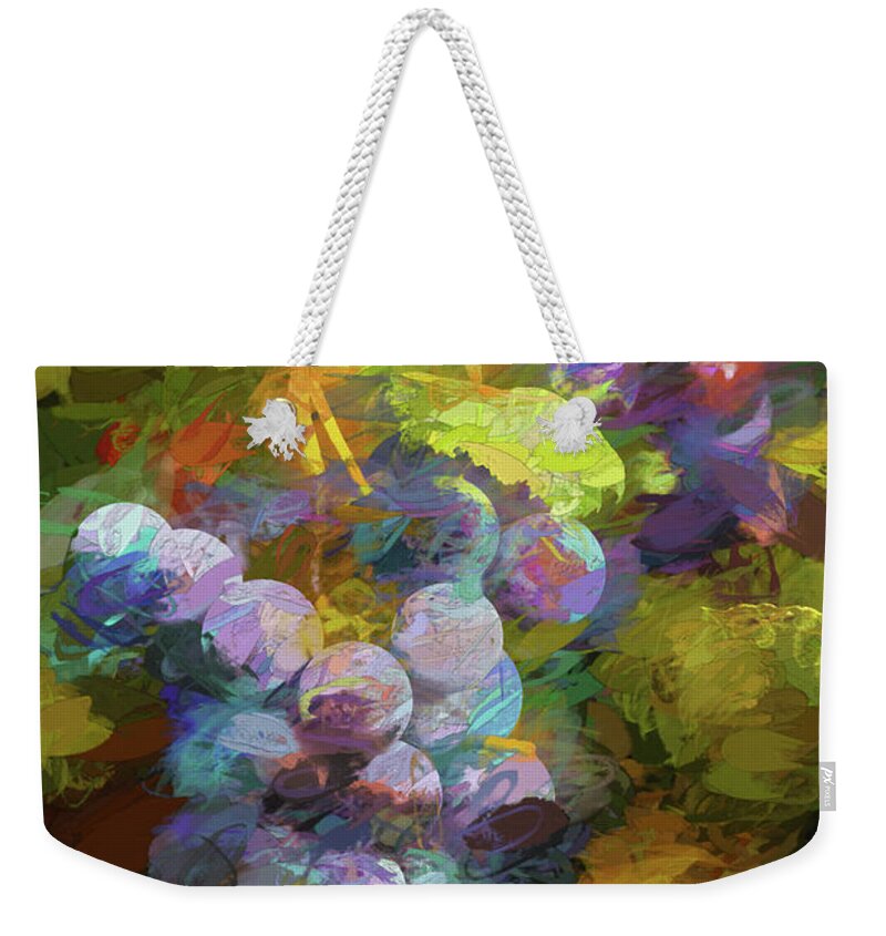 2004 Weekender Tote Bag featuring the photograph Grapes in Abstract by Penny Lisowski