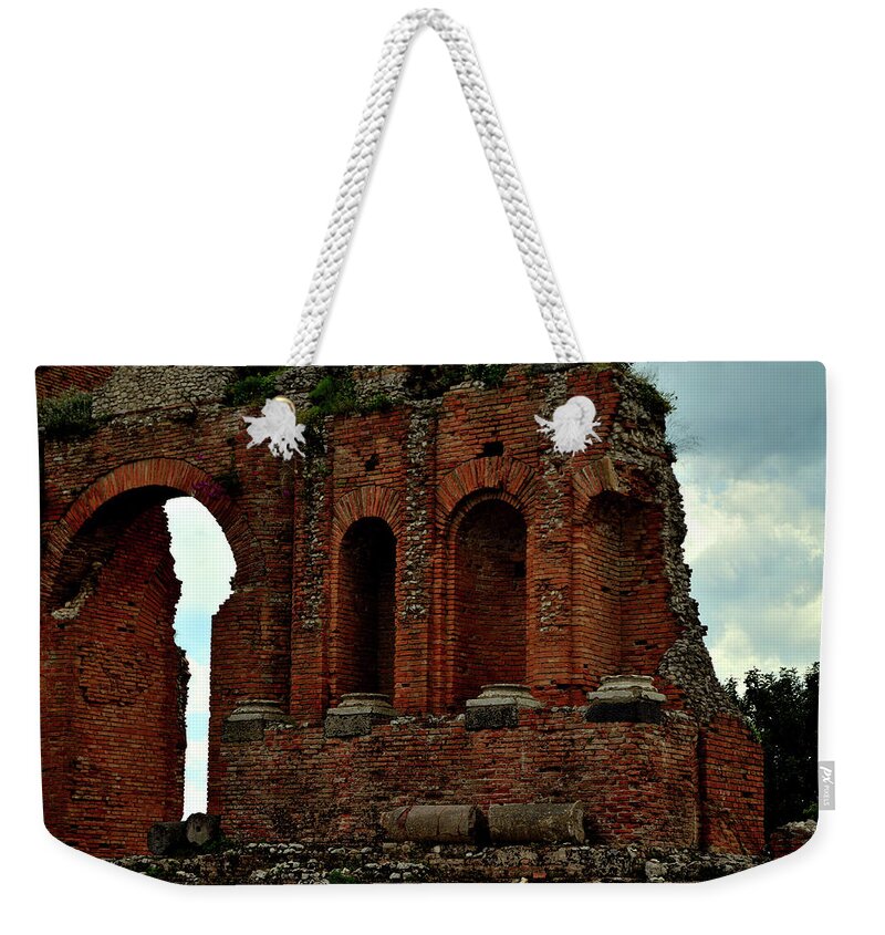 Grand Weekender Tote Bag featuring the photograph Grand Roman Remains by Richard Ortolano