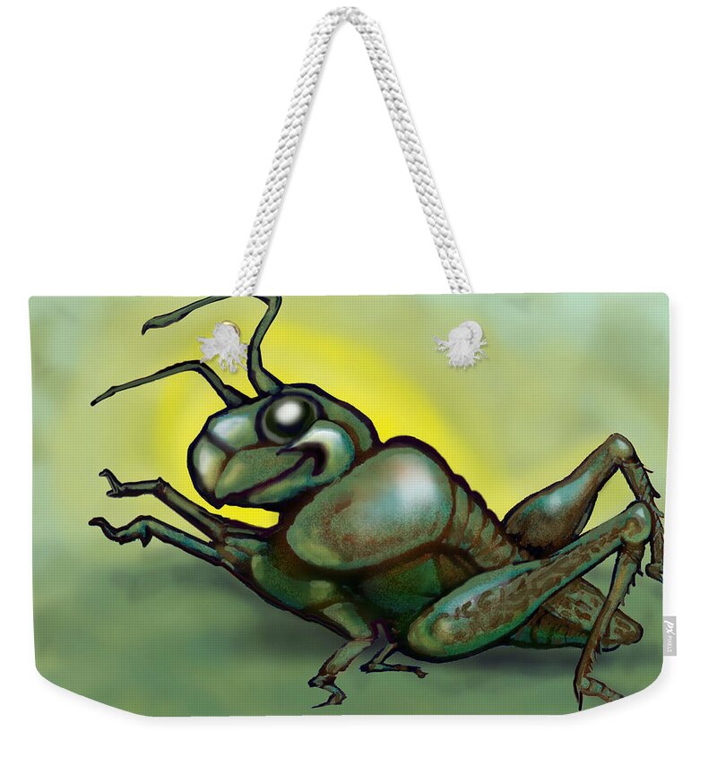 Grasshopper Weekender Tote Bag featuring the greeting card Grasshopper by Kevin Middleton