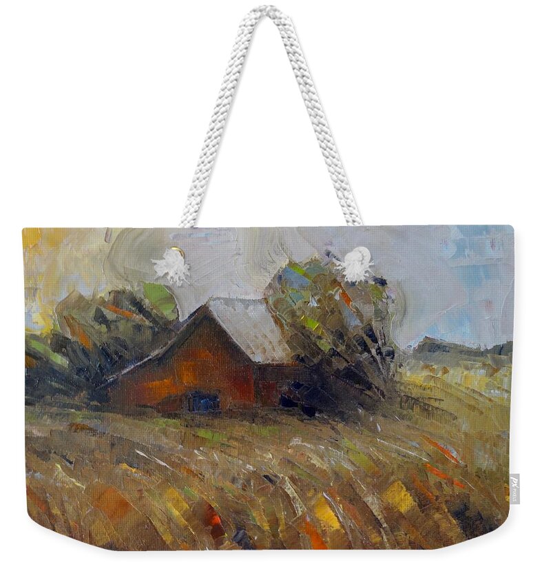 Oil Weekender Tote Bag featuring the painting Grassy Wings by Suzy Norris