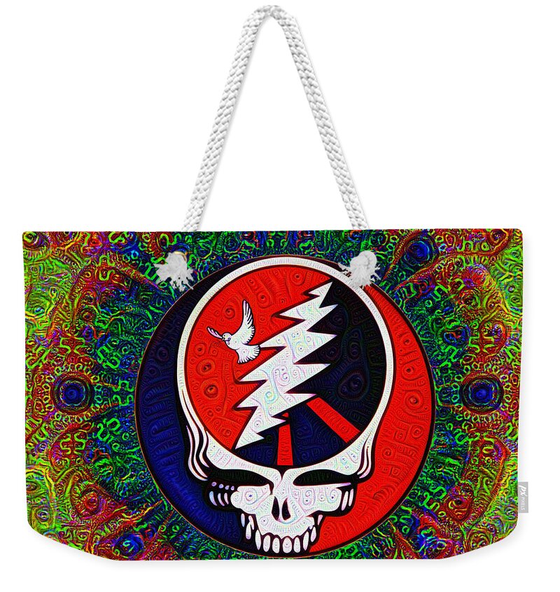 Grateful Weekender Tote Bag featuring the painting Grateful Dead by Bill Cannon