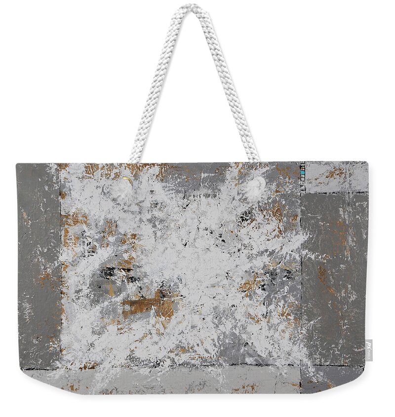 Original Weekender Tote Bag featuring the painting Gray Matters 8 by Jim Benest