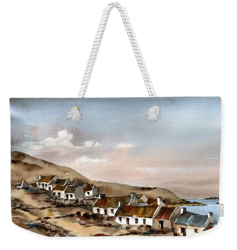 Kerry Weekender Tote Bag featuring the painting Great Blasket Island, Kerry...1 by Val Byrne