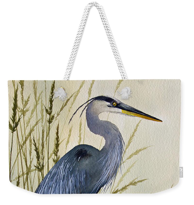 Great Blue Heron Weekender Tote Bag featuring the painting Great Blue Heron Splendor by James Williamson