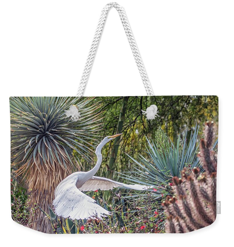 Great Weekender Tote Bag featuring the photograph Great Egret 4579-040418-1cr by Tam Ryan