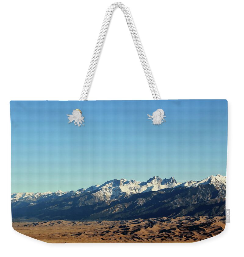 Great Sand Dunes Weekender Tote Bag featuring the photograph Great Sand Dunes Morning by David Diaz