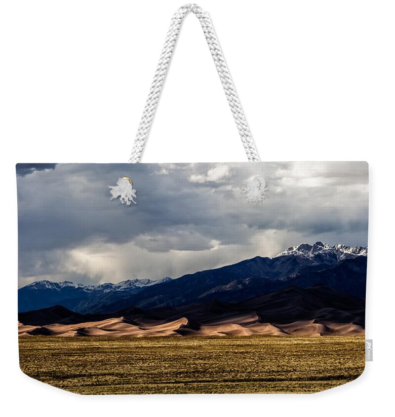 Sand Weekender Tote Bag featuring the photograph Great Sand Dunes Panorama by Jason Roberts