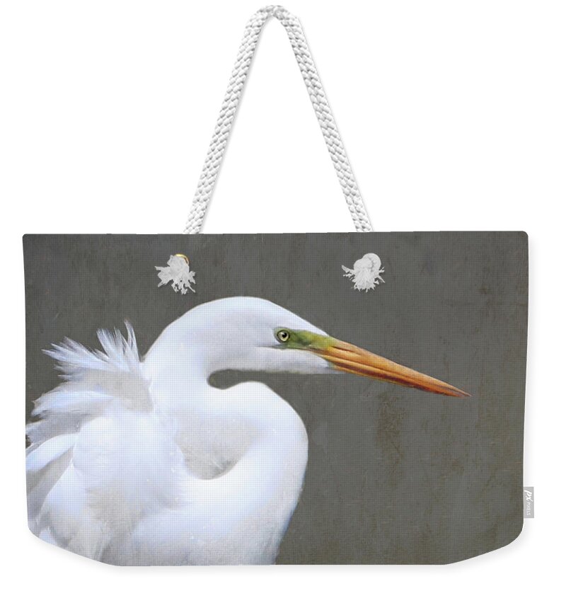Bird Weekender Tote Bag featuring the photograph Great White Egret by Karen Lynch