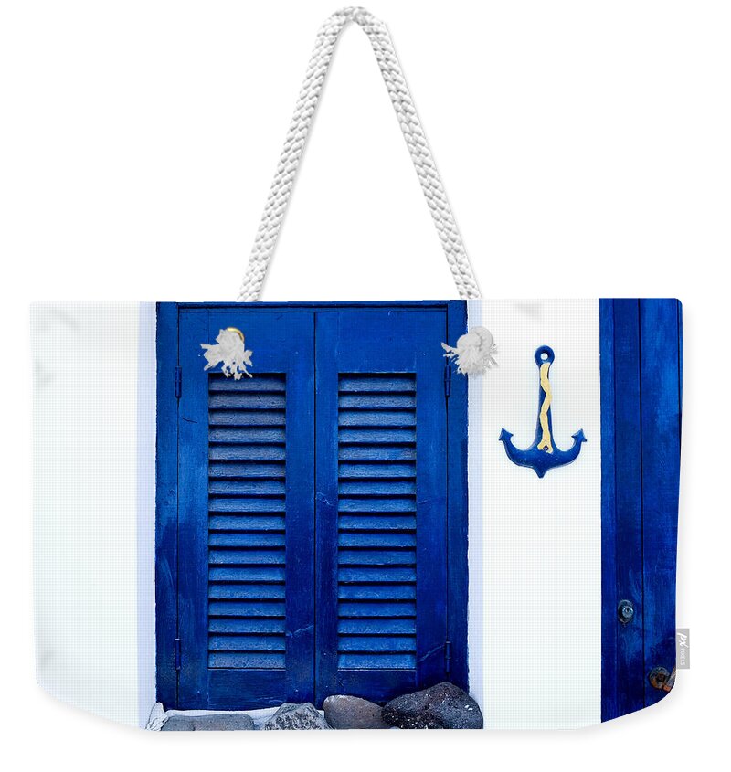 Home Weekender Tote Bag featuring the photograph Greek traditional house exterior by Michalakis Ppalis