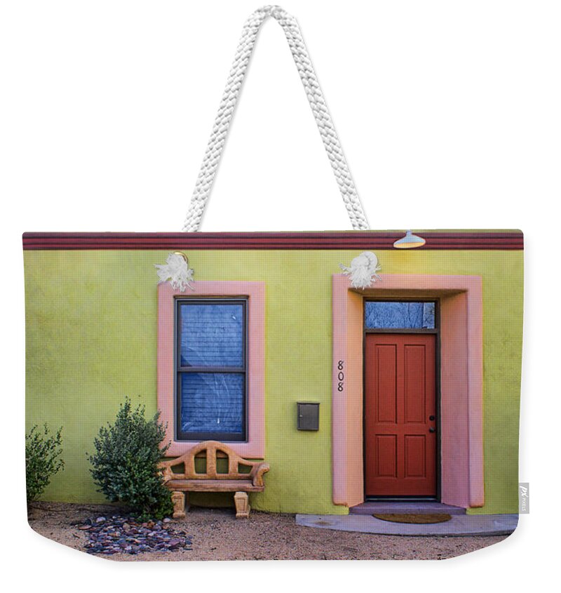 Barrio Historico Weekender Tote Bag featuring the photograph Green and Pink - Barrio Historico - Tucson by Nikolyn McDonald