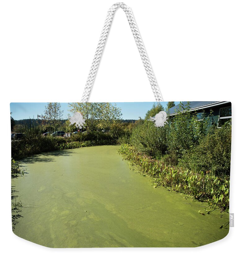 Green Ditch And Visitor Center Weekender Tote Bag featuring the photograph Green Ditch and Visitor Center by Tom Cochran