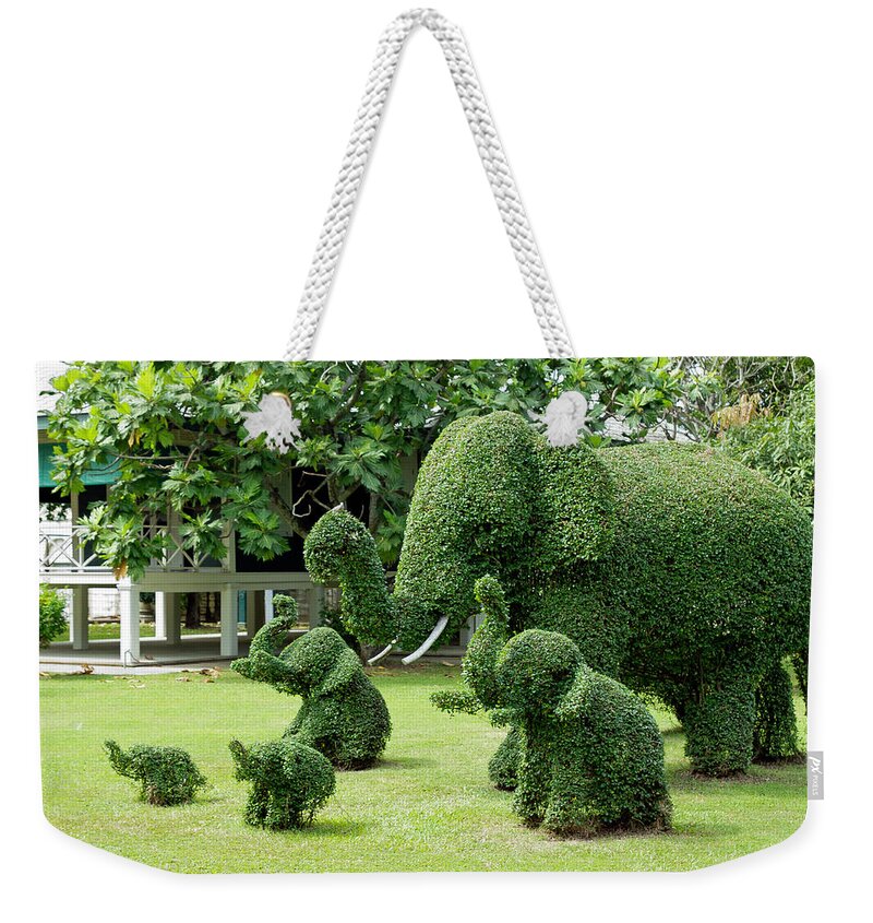 Topiary Weekender Tote Bag featuring the photograph Green Elephants by David Freuthal
