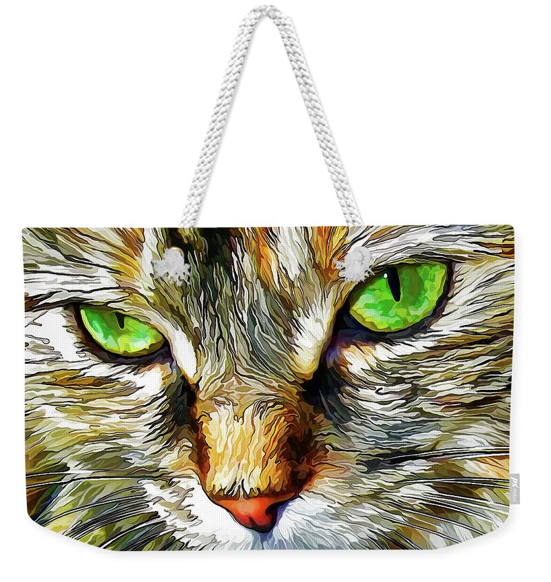 Nature Weekender Tote Bag featuring the digital art Zen Cat by ABeautifulSky Photography by Bill Caldwell
