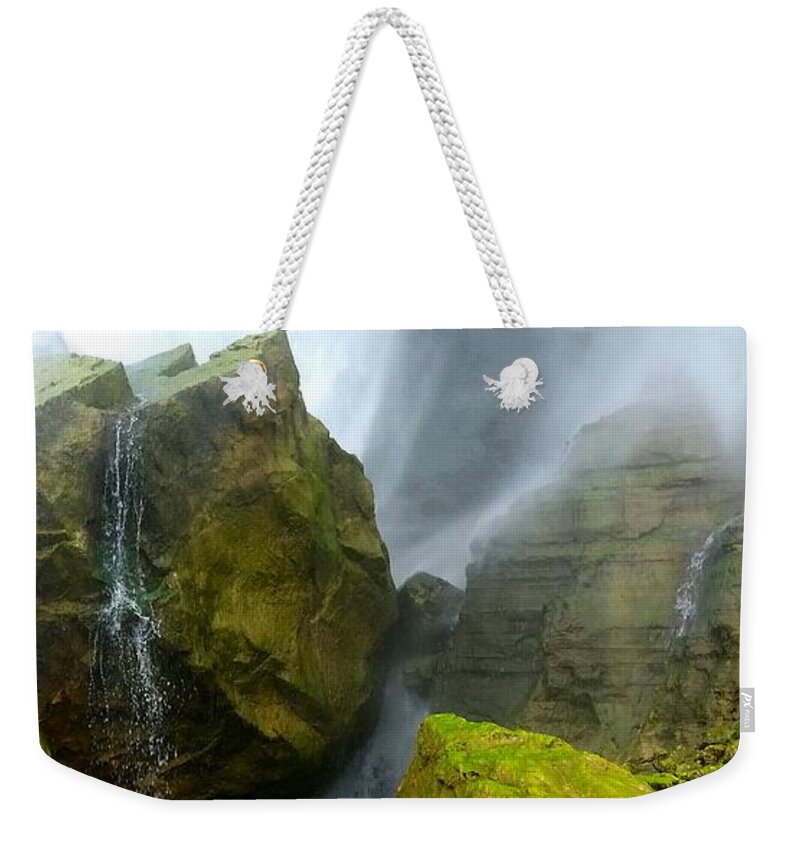 Falls Weekender Tote Bag featuring the photograph Green falls by Raymond Earley