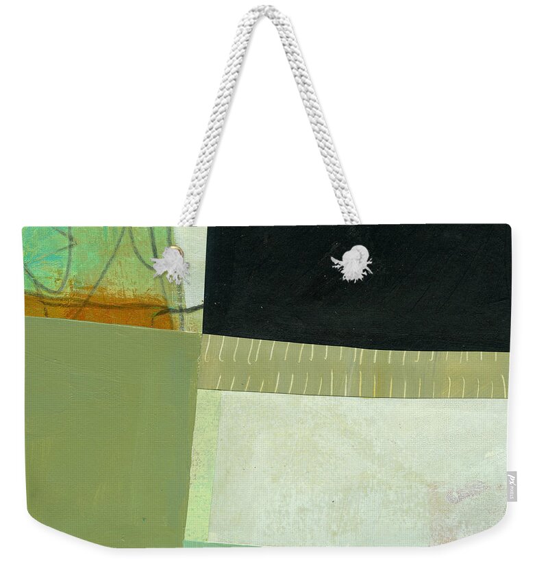 Abstract Art Weekender Tote Bag featuring the painting Green Gray by Jane Davies