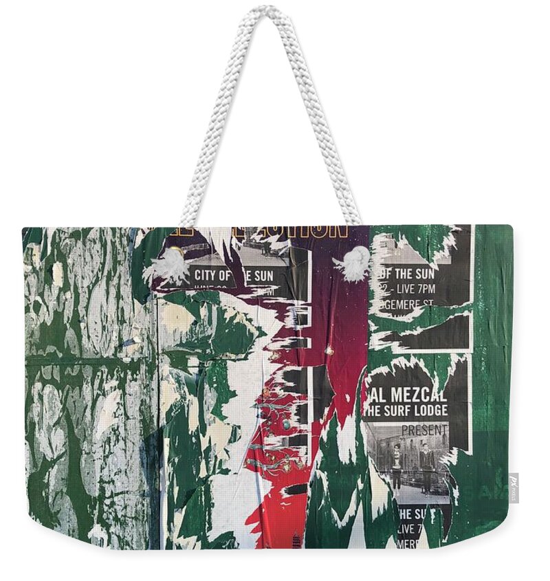 Poster Weekender Tote Bag featuring the photograph Green Placard by Flavia Westerwelle