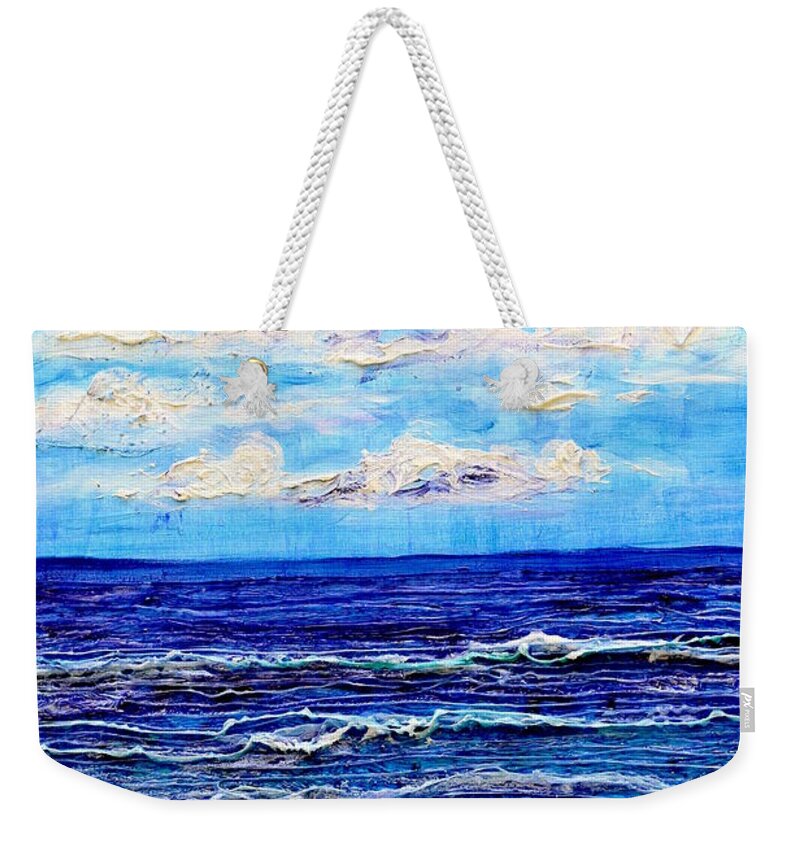 Sea Weekender Tote Bag featuring the painting Green Sea by Regina Valluzzi
