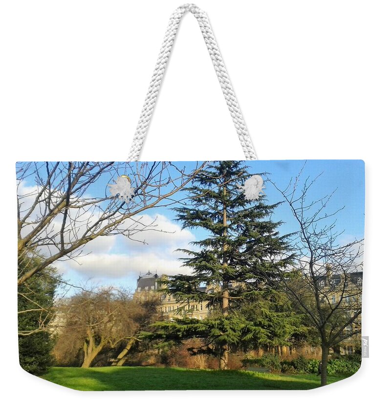 Tree.  London Weekender Tote Bag featuring the photograph Green Tree in London by Anna Luiza Ceroy