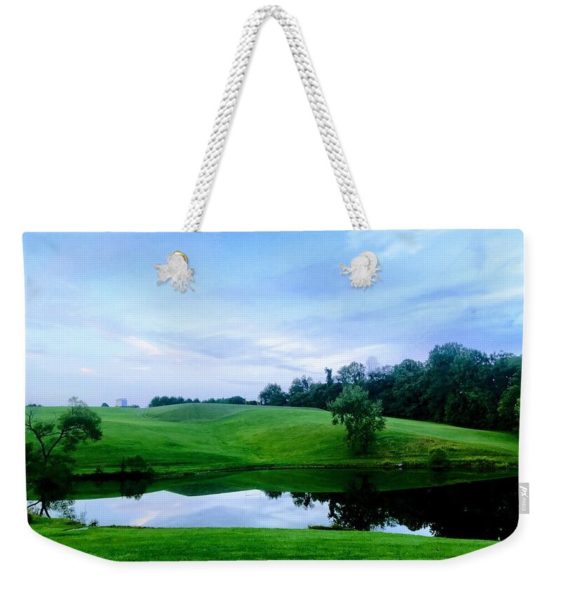 Pasture Weekender Tote Bag featuring the photograph Greener Pastures by Chris Montcalmo