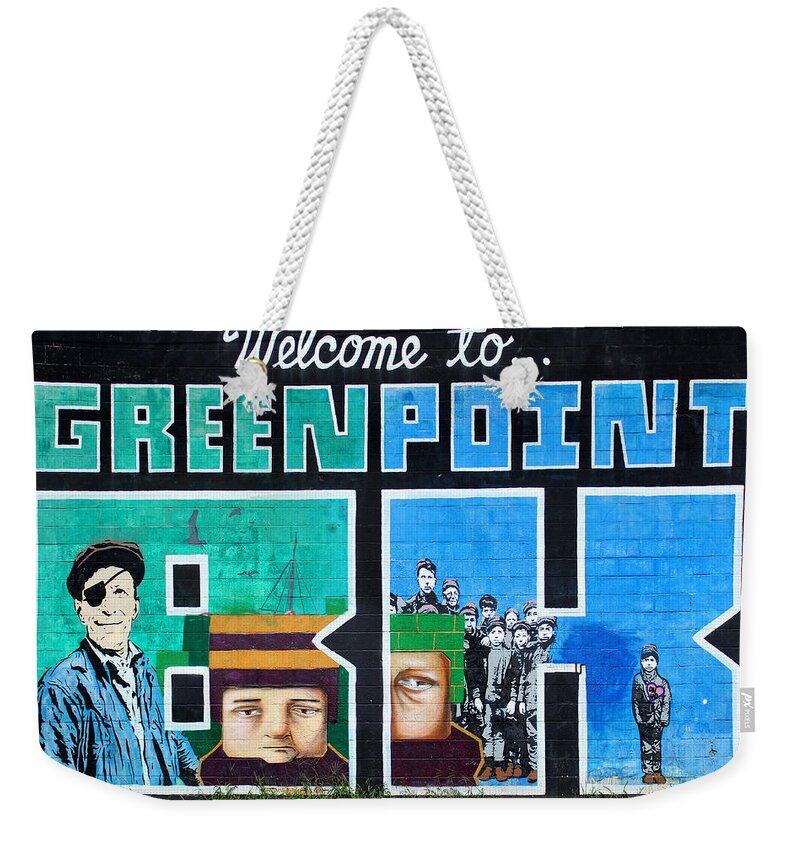 Art Weekender Tote Bag featuring the photograph GreenPoint Brooklyn Wall Graffiti by Nina Bradica
