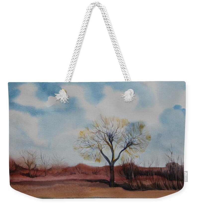 Watercolor Weekender Tote Bag featuring the painting Greeting the Spring by Anna Duyunova