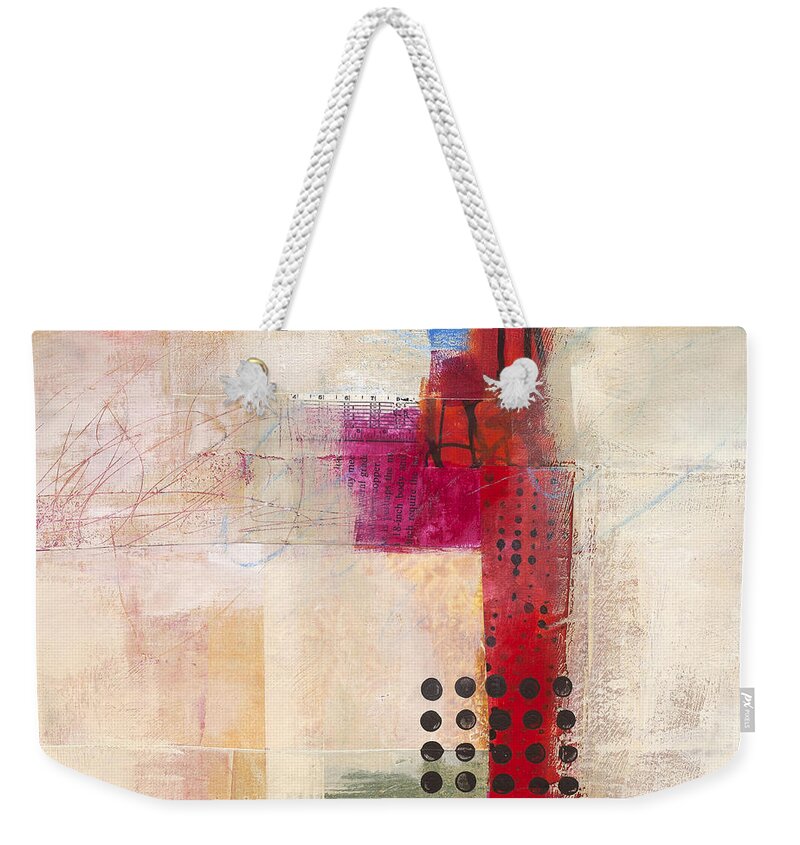 Jane Davies Weekender Tote Bag featuring the painting Grid 9 by Jane Davies