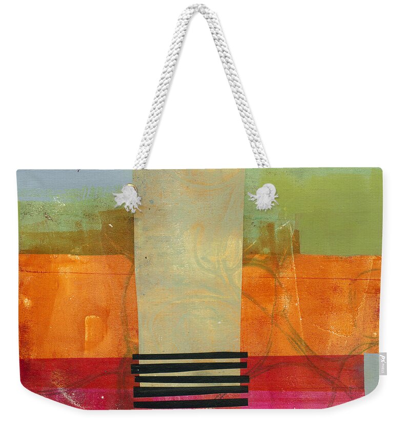  Weekender Tote Bag featuring the painting Grid Print 11 by Jane Davies