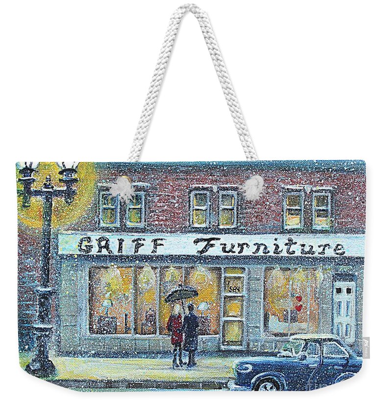 Griff Furniture Weekender Tote Bag featuring the painting Griff Furniture by Rita Brown