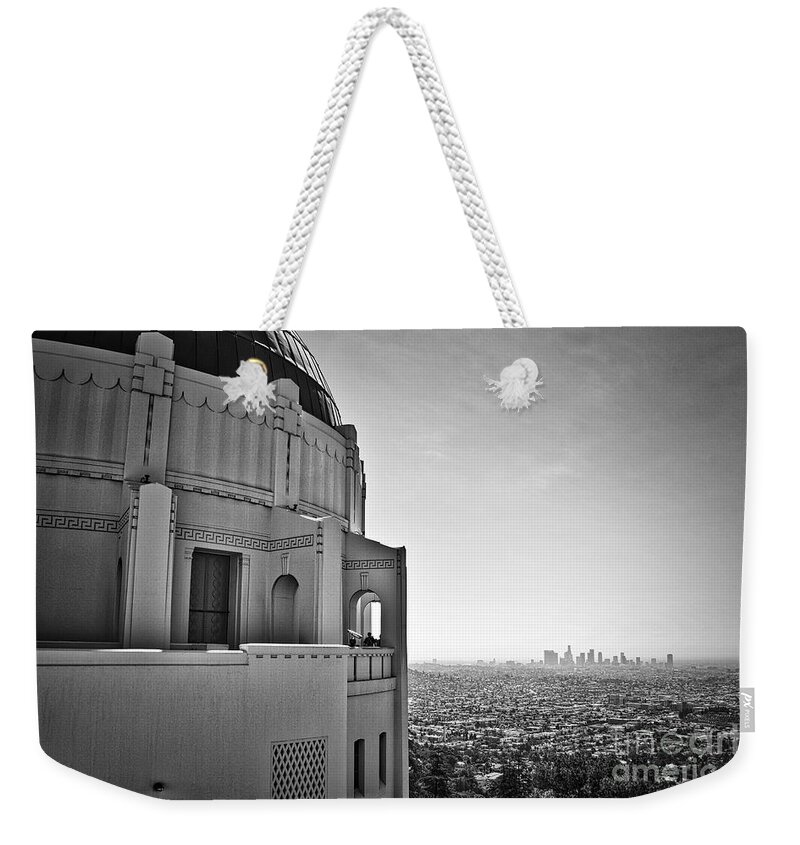 Griffith-park Weekender Tote Bag featuring the photograph Griffith Observatory and Downtown Los Angeles by Kirt Tisdale