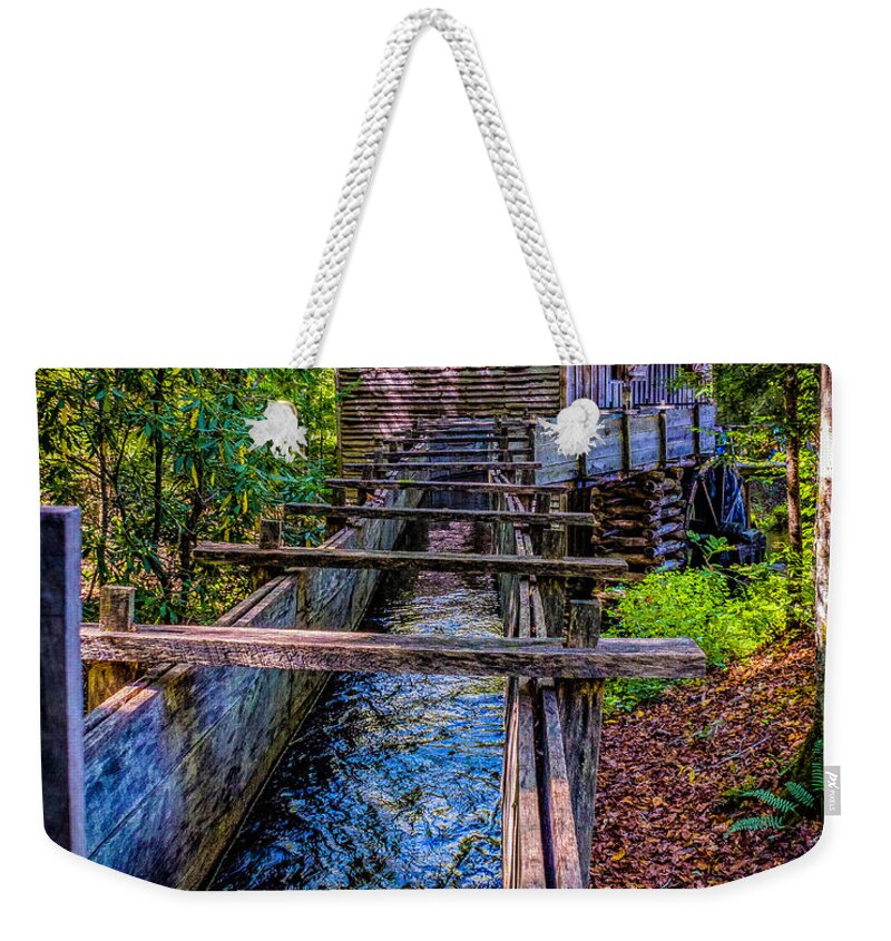 National Park Weekender Tote Bag featuring the photograph Grist Mill in Cades Cove by Nick Zelinsky Jr