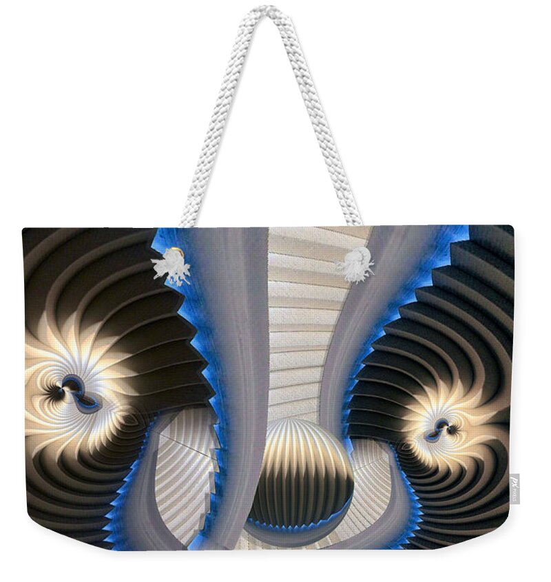 Abstract Weekender Tote Bag featuring the digital art Grooved by Ronald Bissett