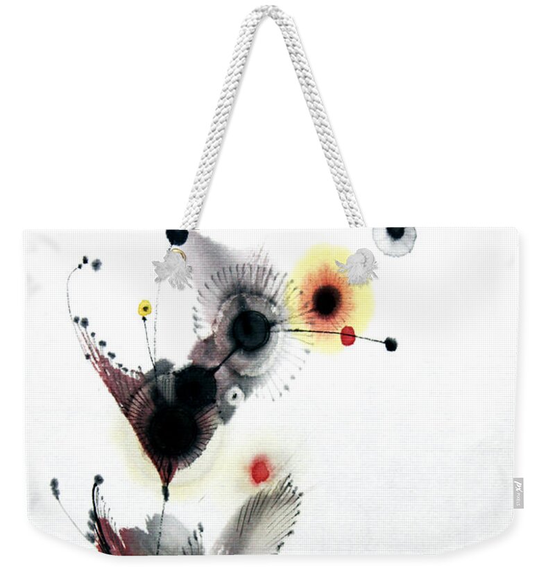 Abstract Painting Weekender Tote Bag featuring the painting Growing 14030091FY by Fumiyo Yoshikawa